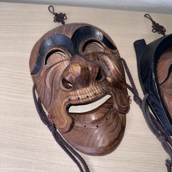 VTG‎ Real Human Face Size Korea Traditional Hahoe Mask Yangban Nobleman & Women - Picture 2 of 7